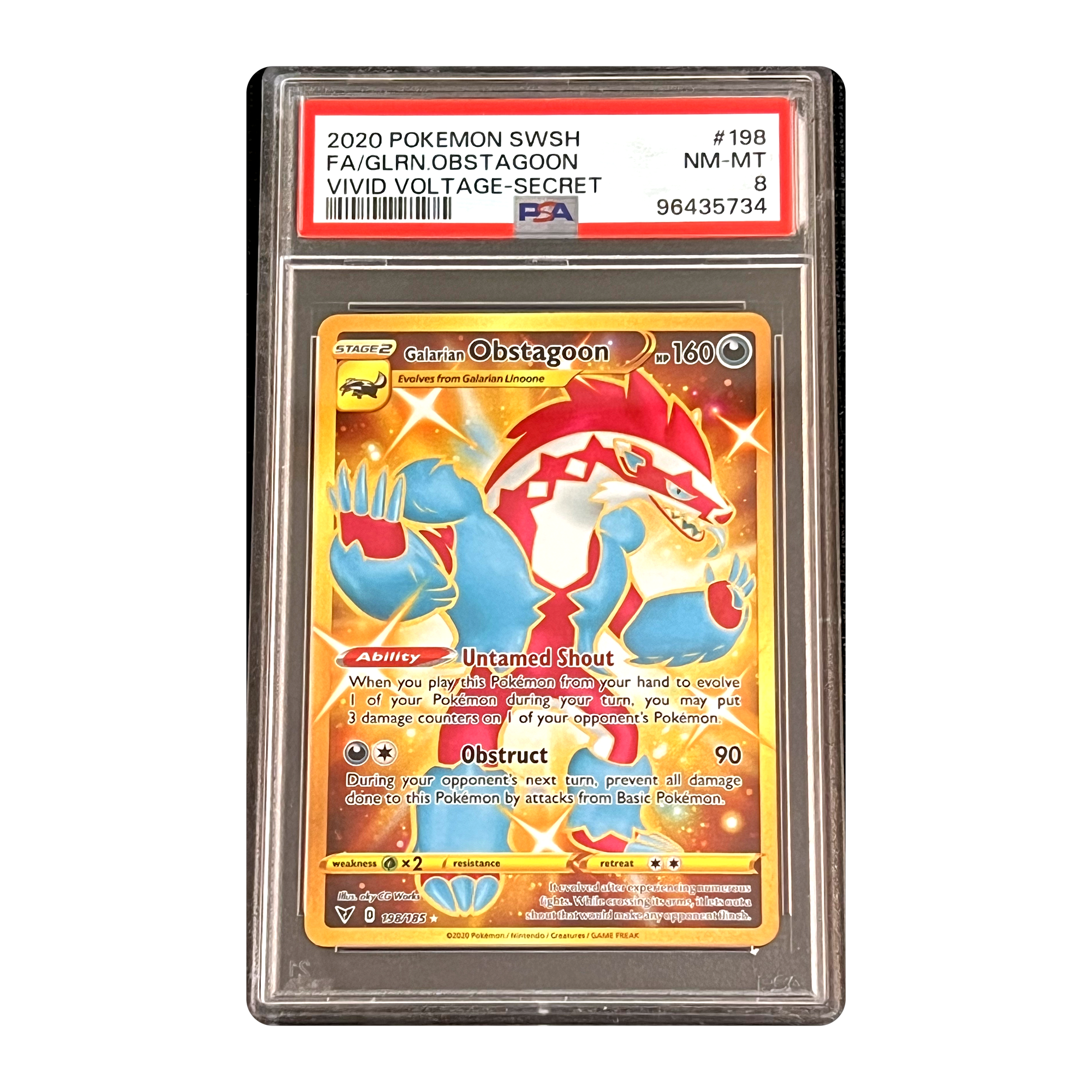 PSA 8 2020 Vivid Voltage Galarian Obstagoon
