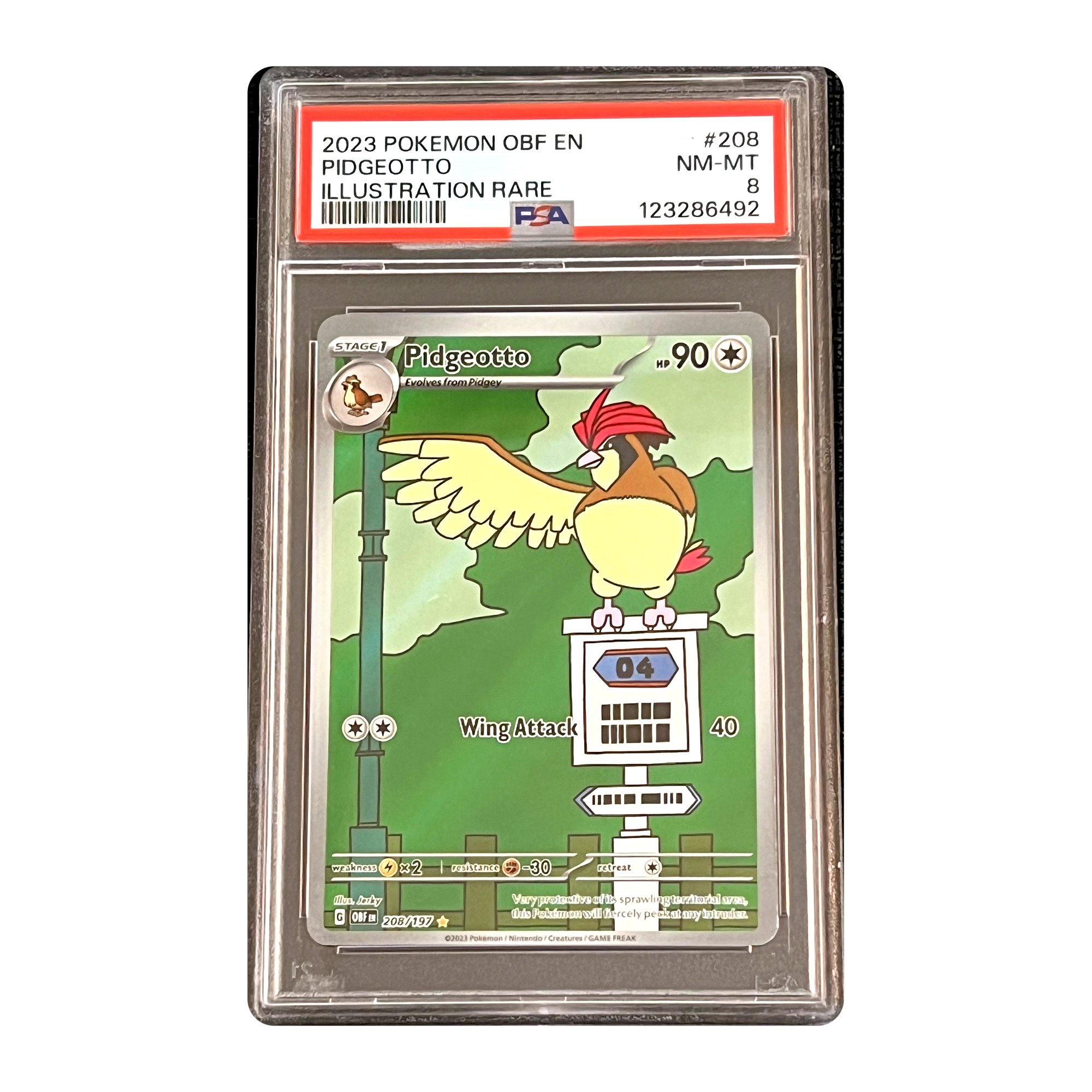 PSA 8 2023 Obsidian Flames Pidgeotto