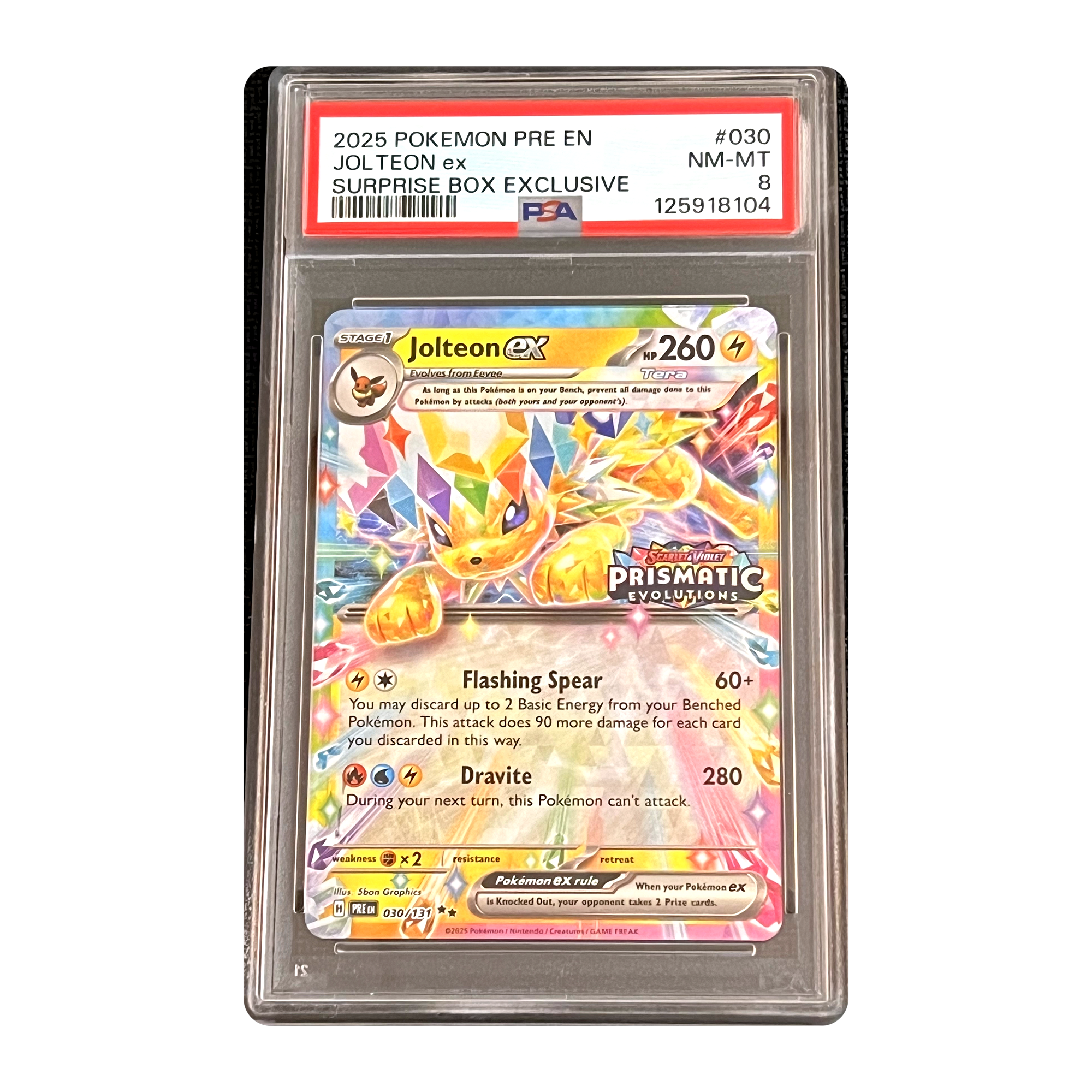 PSA 8 2025 Prismatic Evolutions Jolteon ex