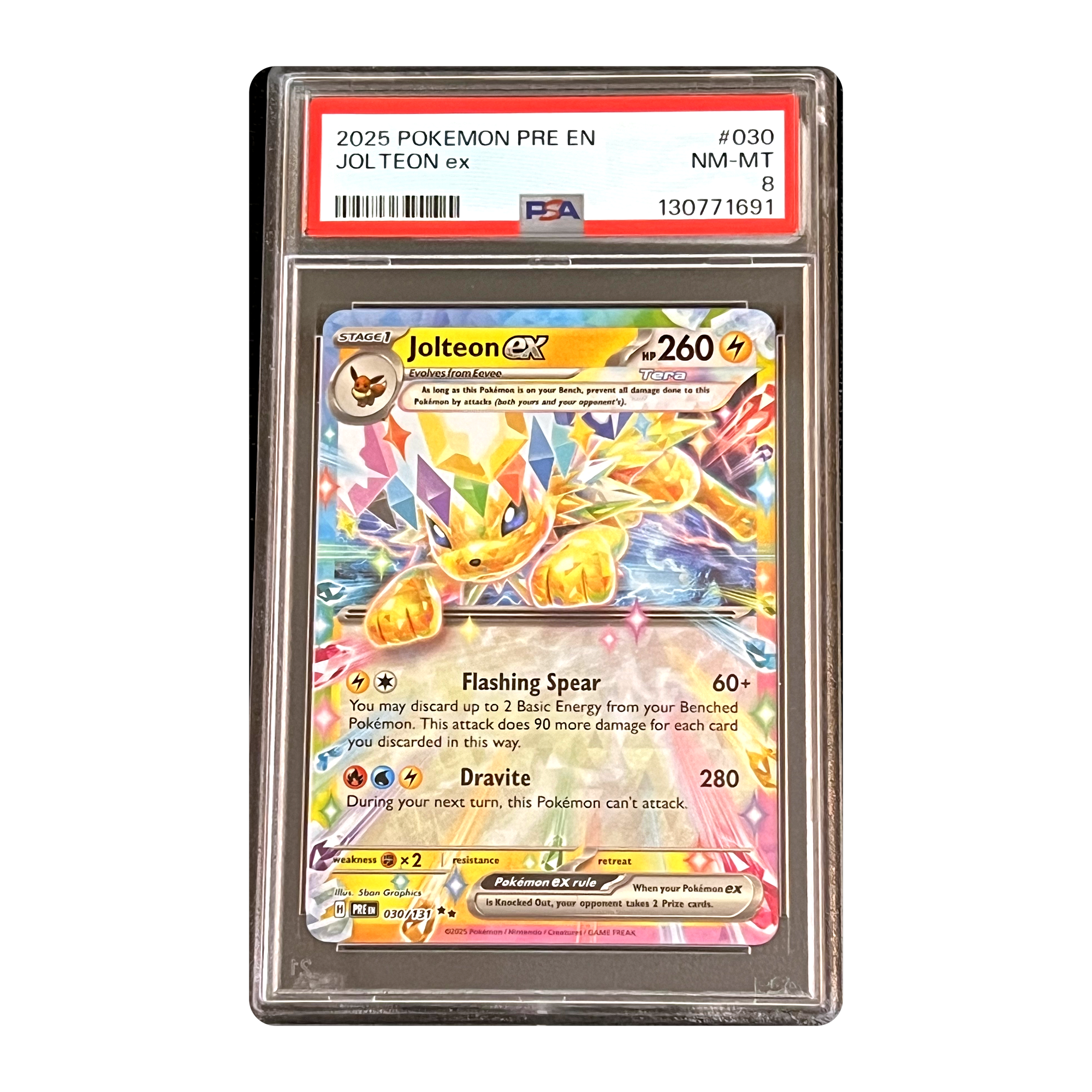 PSA 8 2025 Prismatic Evolutions Jolteon ex