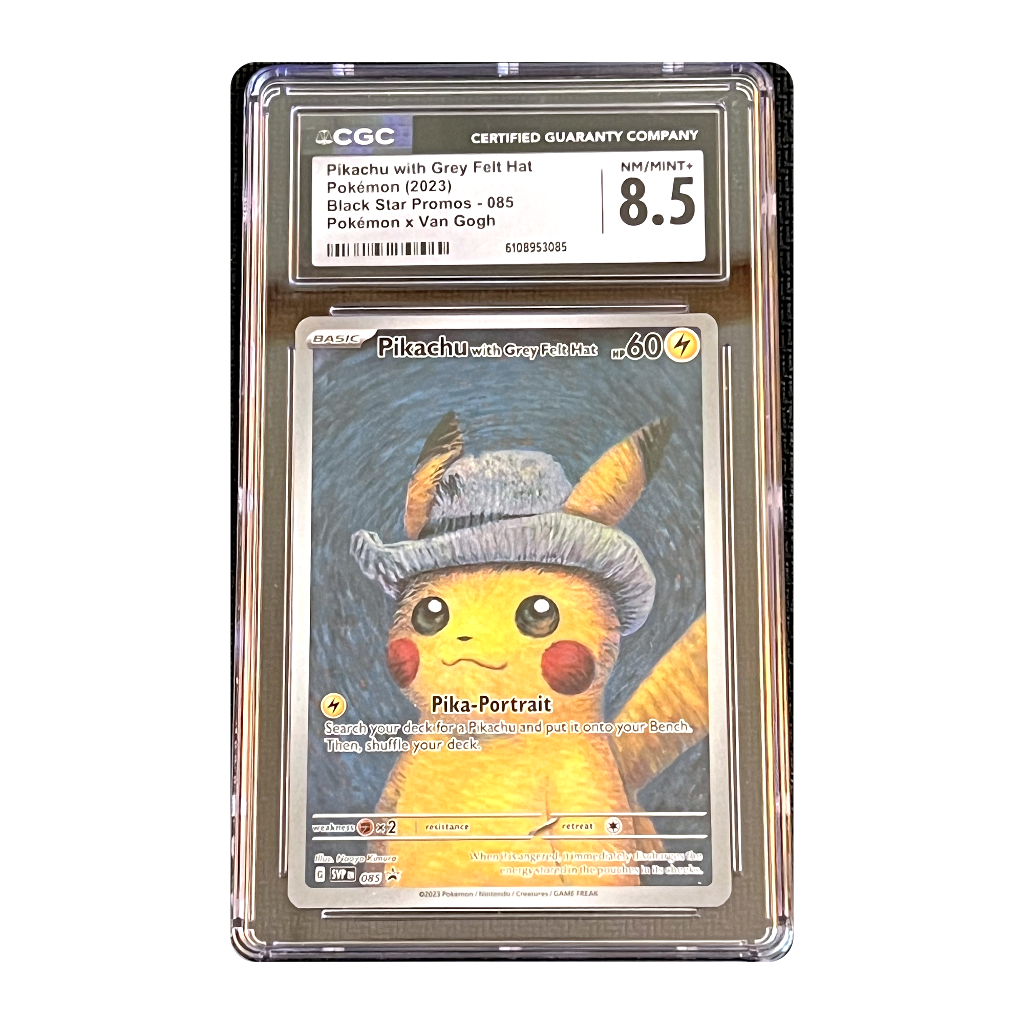 CGC 8.5 2023 Pokemon x Van Gogh Pikachu with Grey Felt Hat