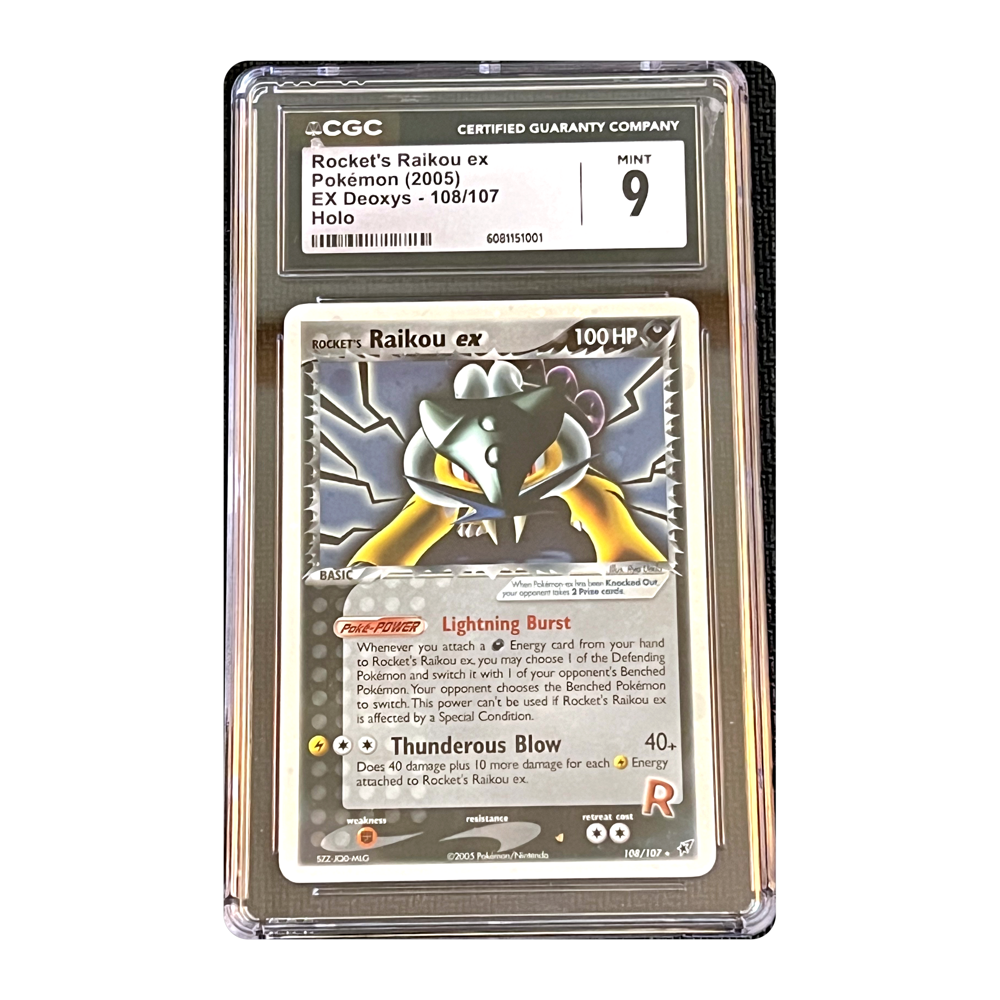 CGC 9 2005 EX Deoxys Rocket's Raikou ex
