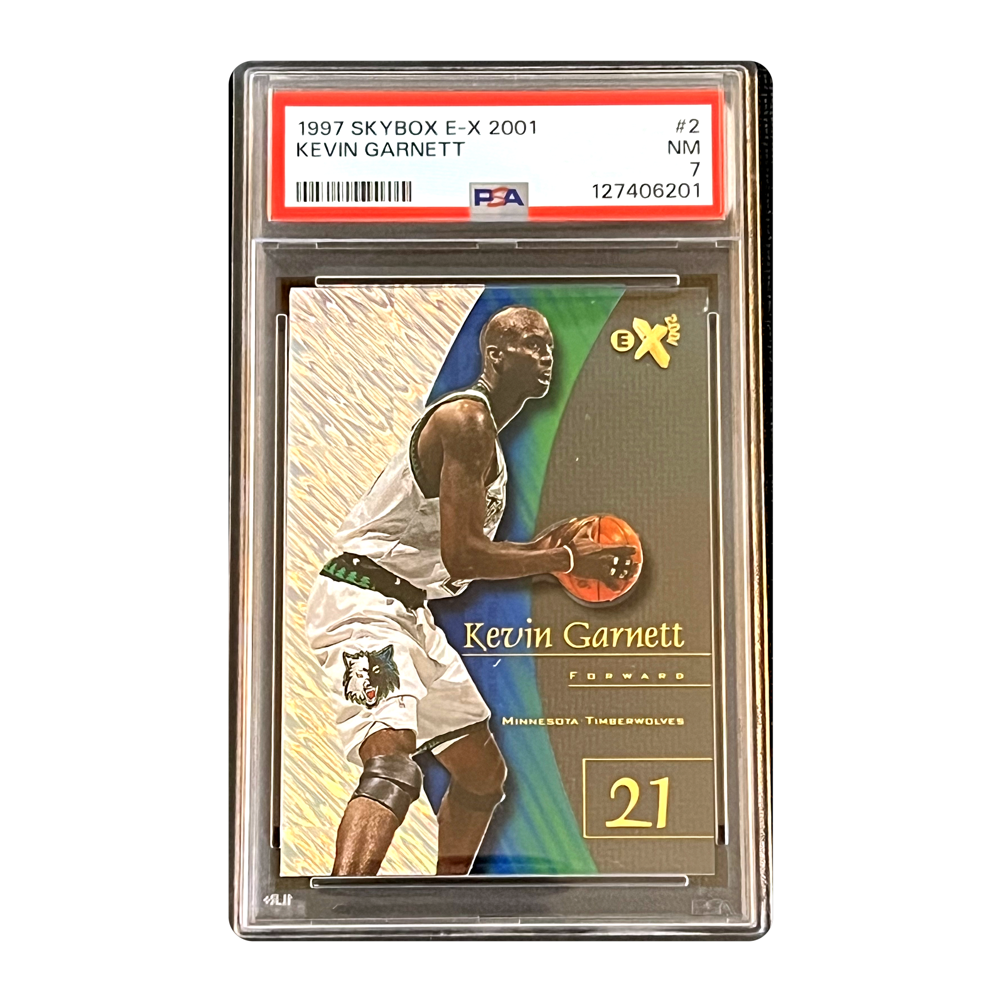 PSA 7 1997 Skybox E-X 2001 Kevin Garnett