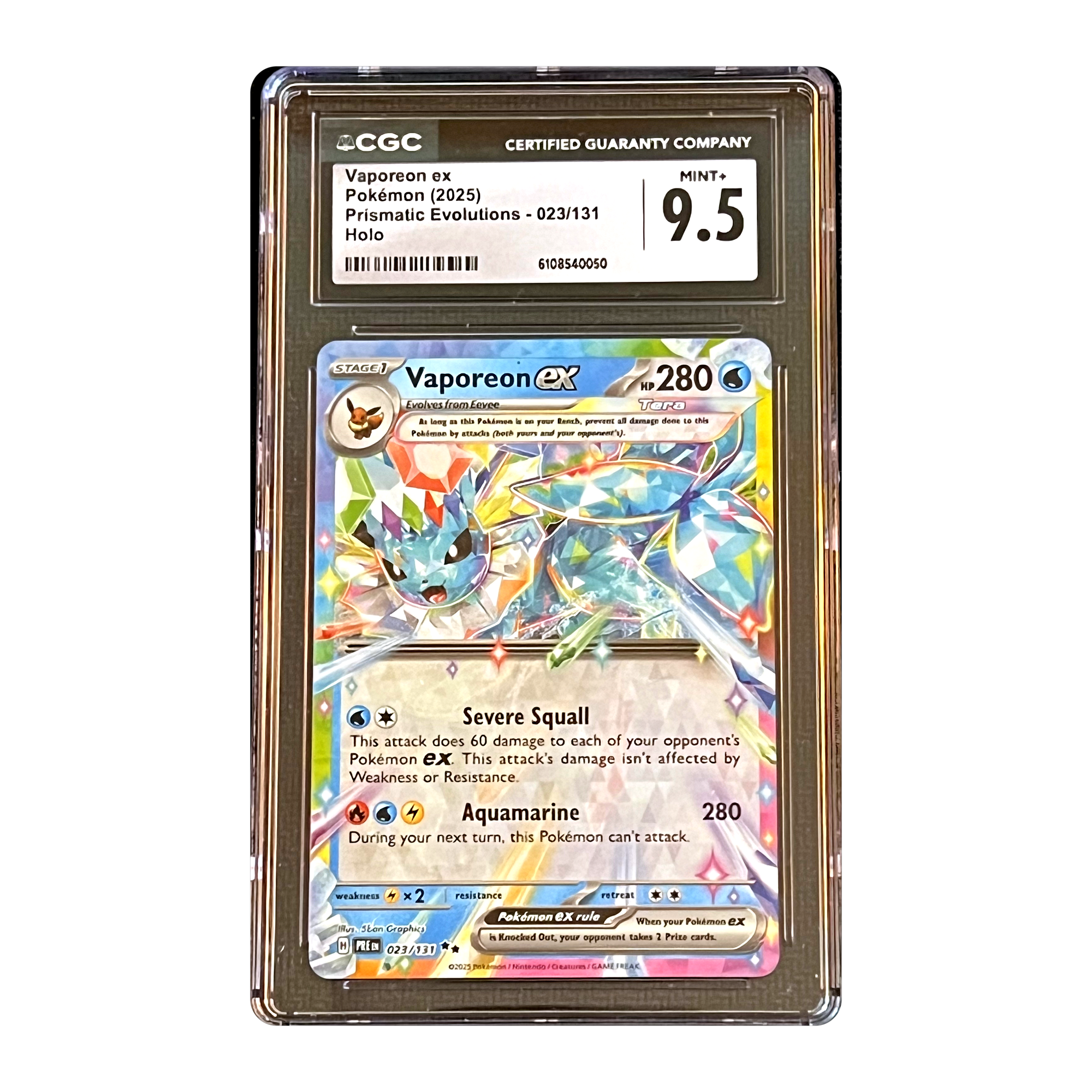 CGC 9.5 2025 Prismatic Evolutions Vaporeon ex