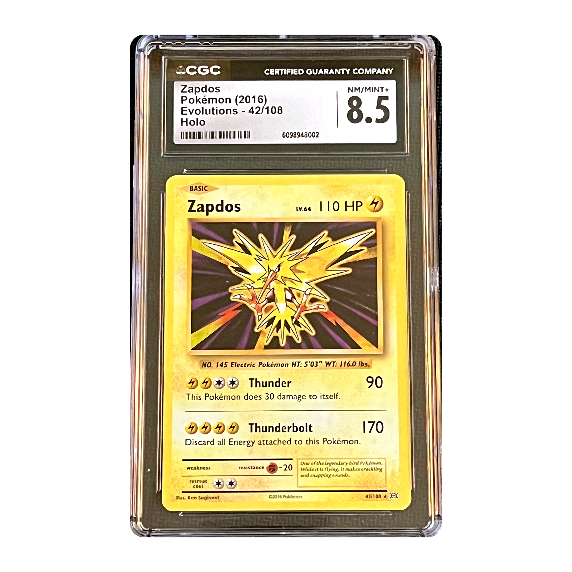 CGC 8.5 2016 Evolutions Zapdos