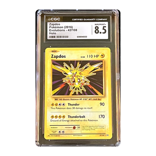CGC 8.5 2016 Evolutions Zapdos