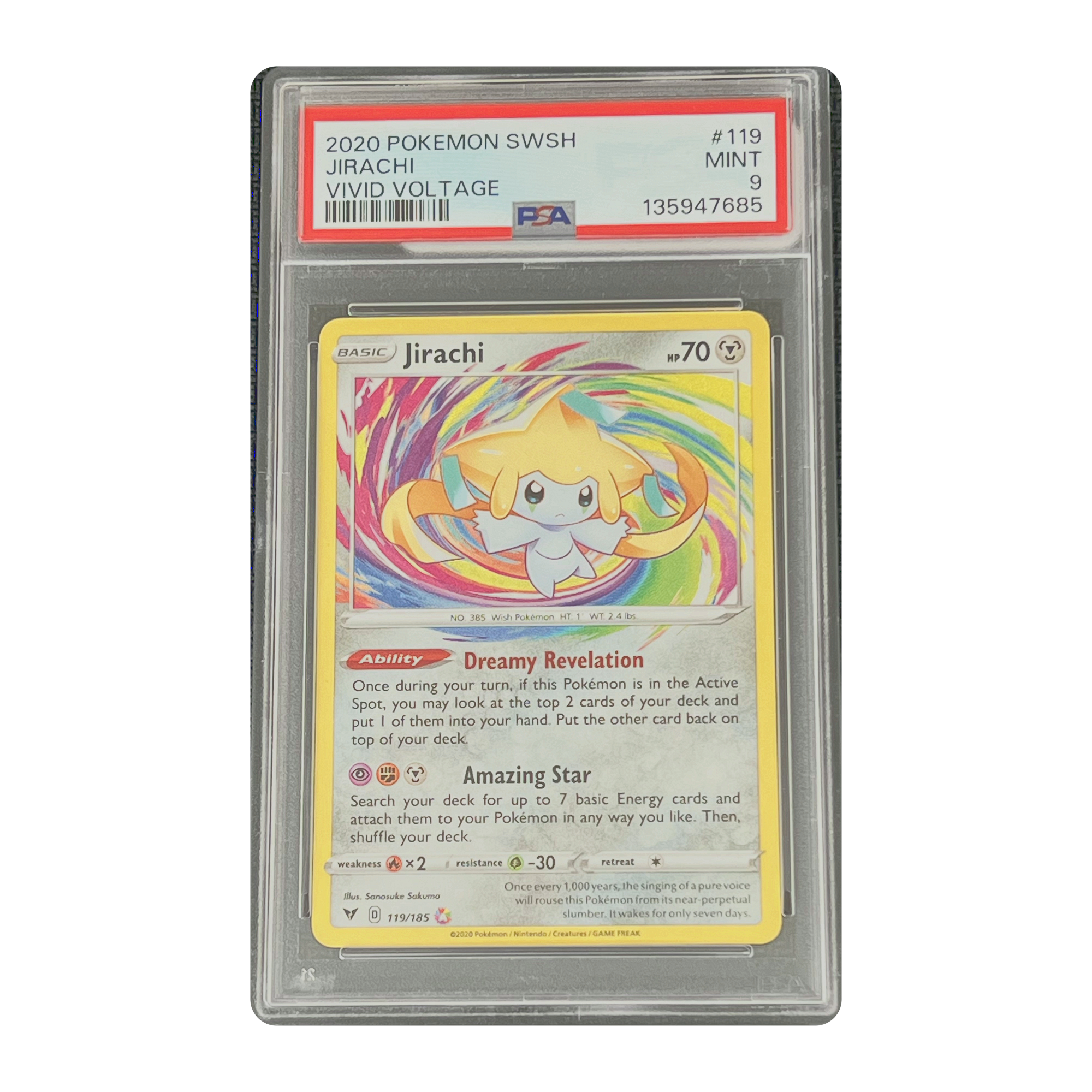PSA 9 2020 Vivid Voltage Jirachi