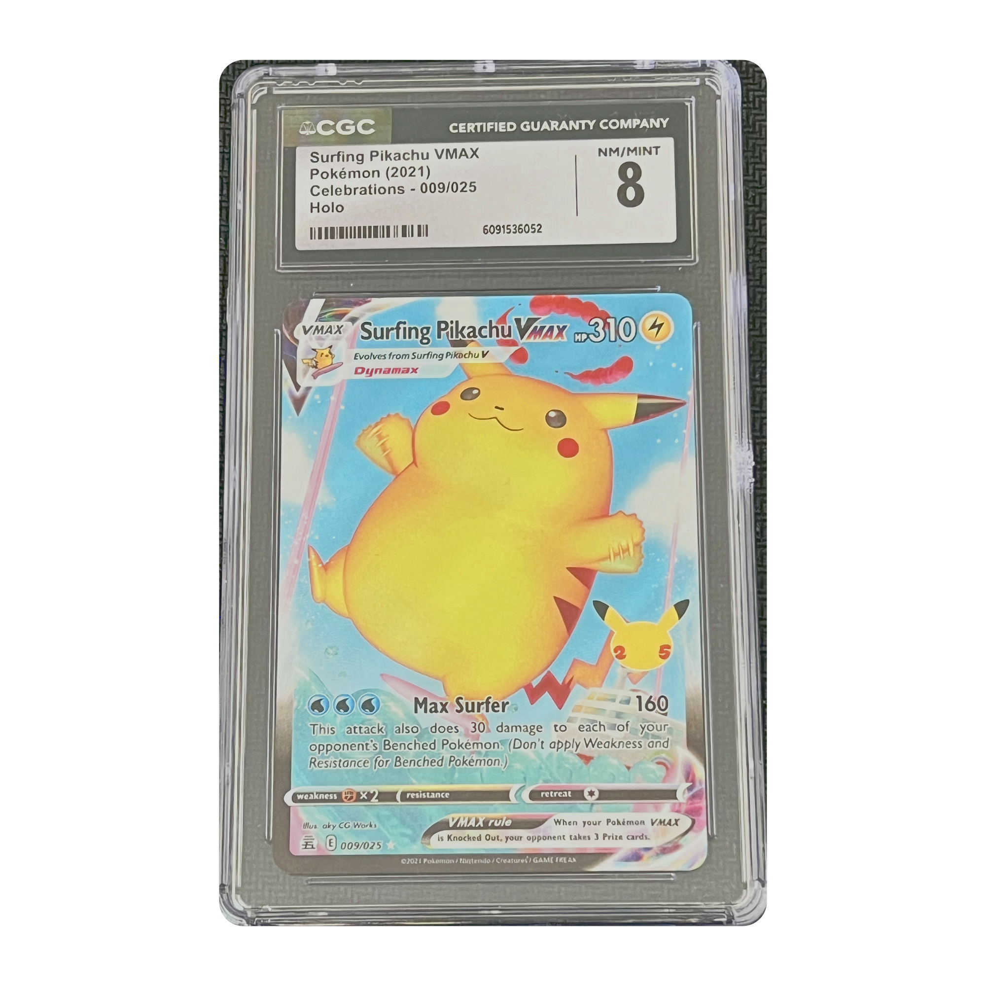 CGC 8 2021 Celebrations Surfing Pikachu VMAX