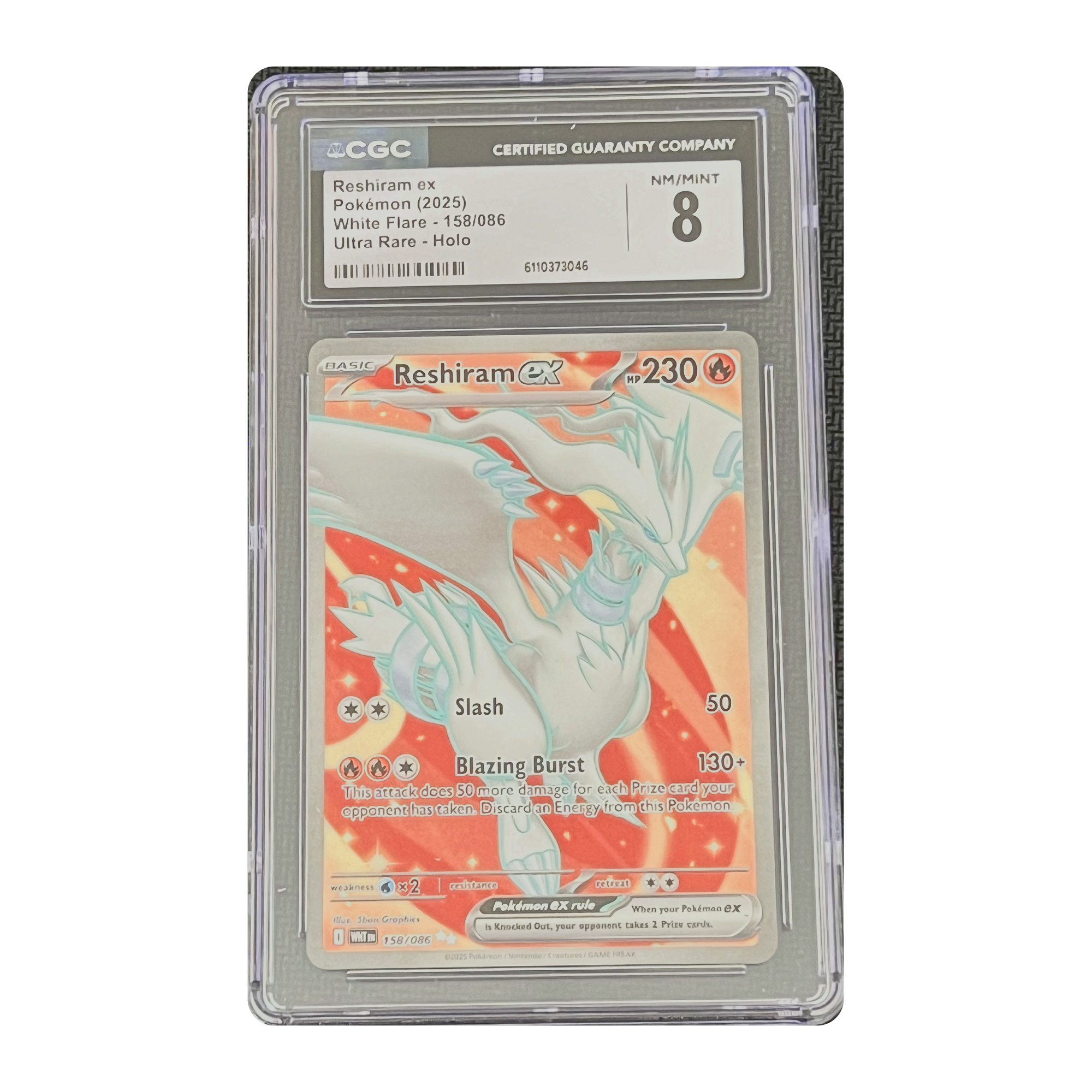 CGC 8 2025 White Flare Reshiram ex
