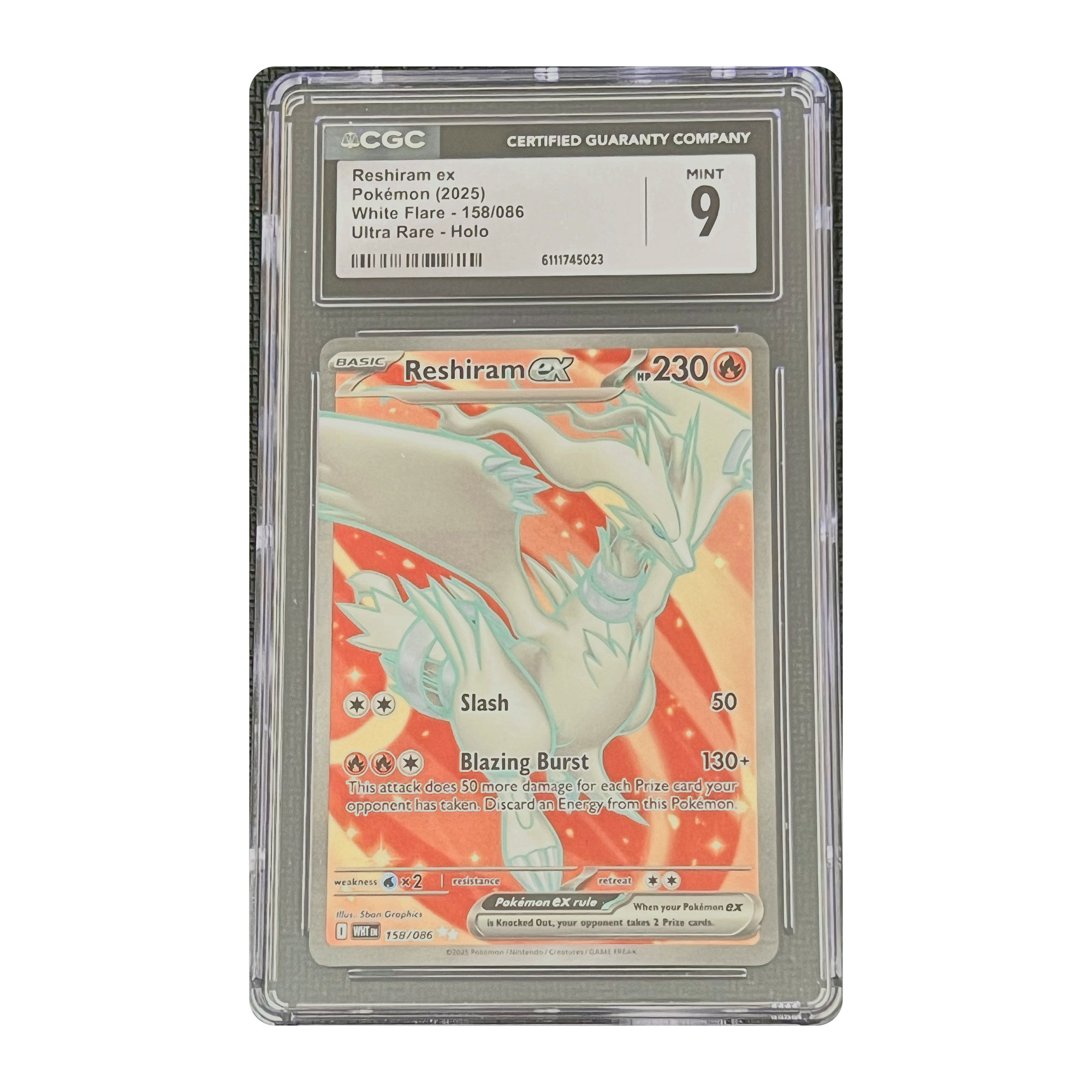 CGC 9 2025 White Flare Reshiram ex