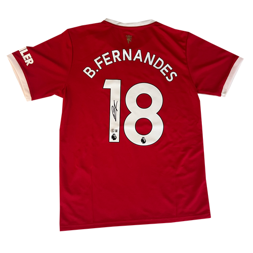 Bruno Fernandes Signed Manchester United 2021/22 Home Jersey (Beckett COA)